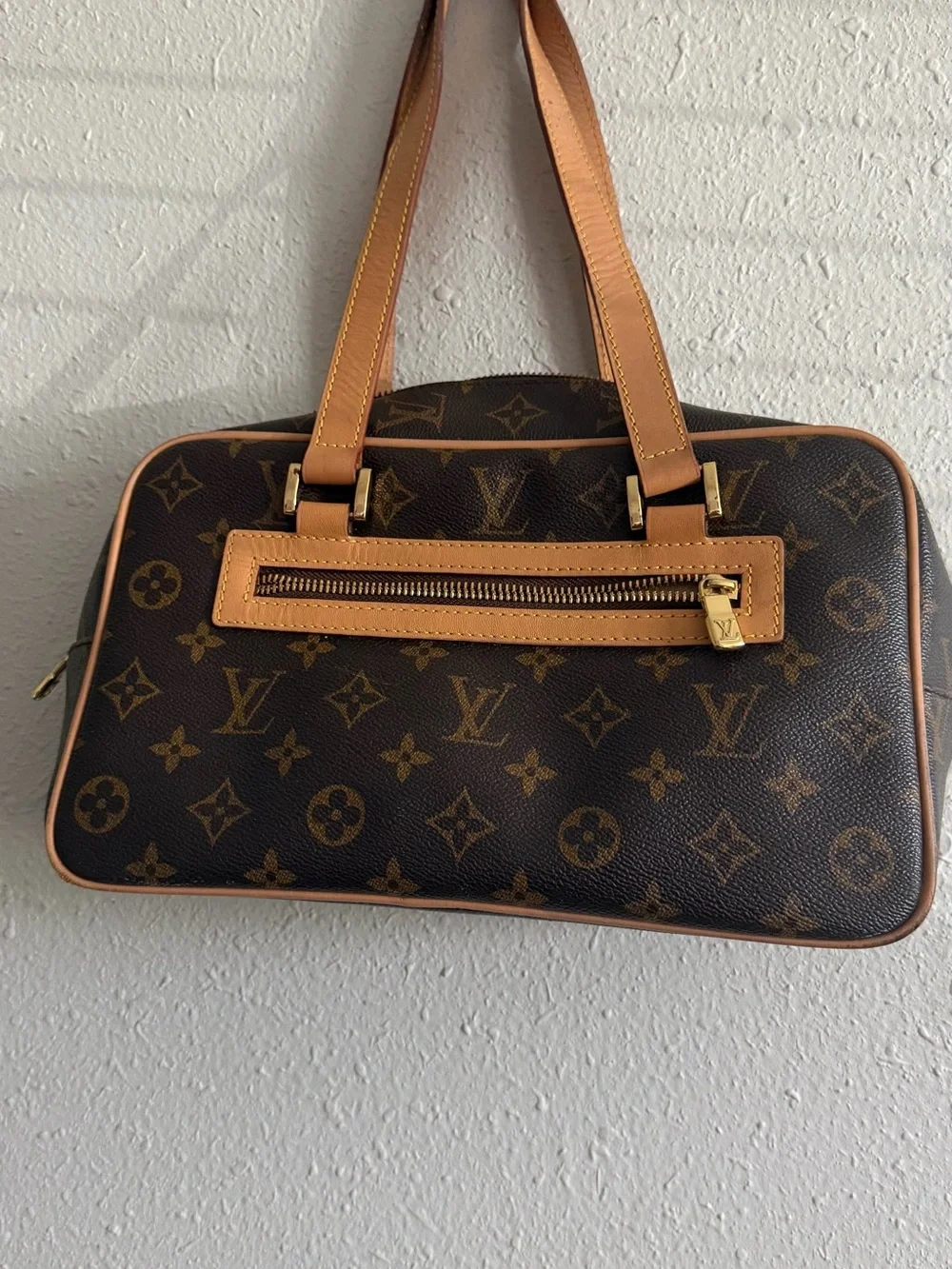 Louis Vuitton Monogram Canvas Tote with Tan Trim